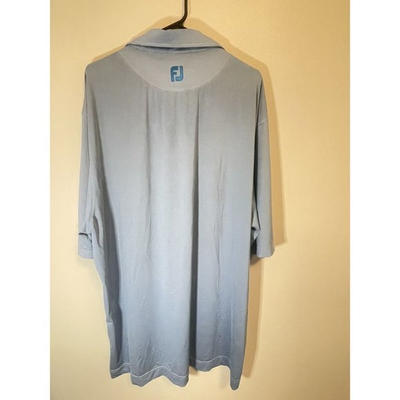 FootJoy FJ Men’s XXL Solid‎ Light Blue Polo Shirt Sleeve “Read” - Picture 2 of 11